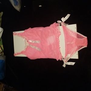 New Victoria Secret Intimate Wear Top And Bottom Set Lace Size Large New!!